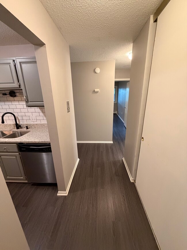 Entry view L to R. kitchen, hall to L-R, 2nd BR, around corner is M-BR, 2nd Bath and hall closet. - 8935 Old Cedar Ave S Unit Old Cedar Ave S #202
