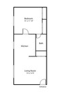 1 Bed / 1 Bath layout at Meadowbrook Apartments