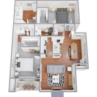 Two bedroom, two and a half bath, 1,164 square foot apartment home