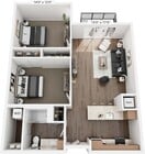 2 BED 1 BATH 987 sq ft