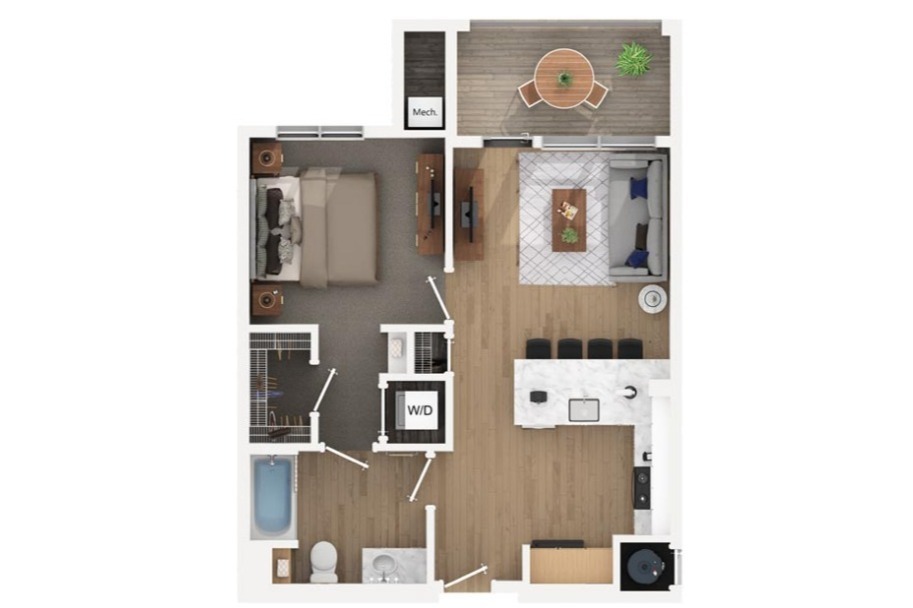 A1 1 BEDROOM | 1 BATH 689 SQ. FT - A1