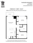 Floor Plan 2BR/1BA 783sf