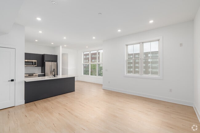 1BR, 1BA - 742SF - Living Room - The Firehouse Apartments