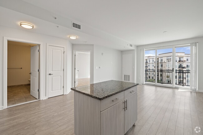 1BR, 1BA - 750 SF- Kitchen and Living Room