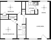 2BR/1BA