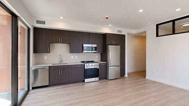Modern open-plan living and kitchen