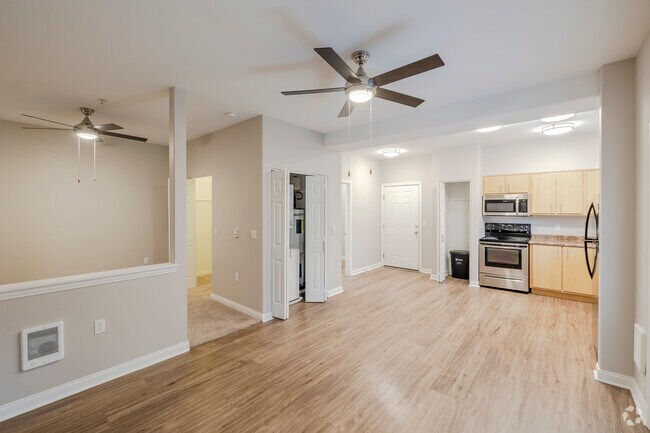 The Elm - Main Living Space *Studio - 678SF - Living room/Kitchen - Woodland Apartments