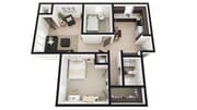 B: 2 Bed 1 Bath