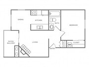 A1R | 1 bed 1 bath | 584 Sq. Ft.