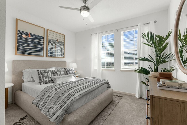 Embrace tranquility in this beautifully designed bedroom, where comfort meets style.