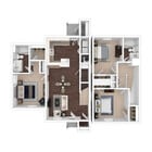 Azalea Place Apartments - 3 Bedroom, 2 Bath Townhome, 1348 sq. ft.