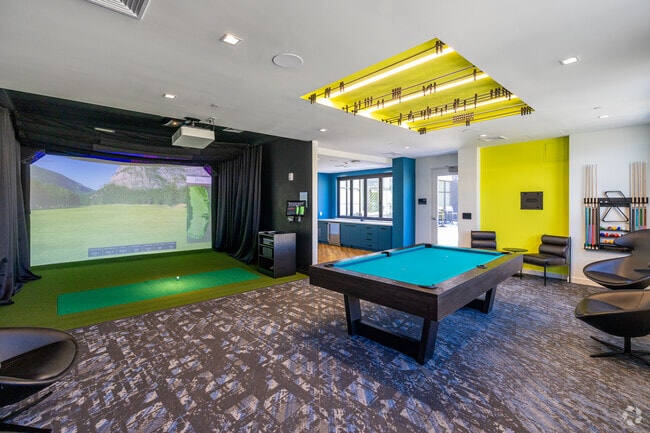Game Room with Golf Simulator