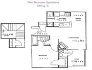 One Bedroom Apartment 640sf