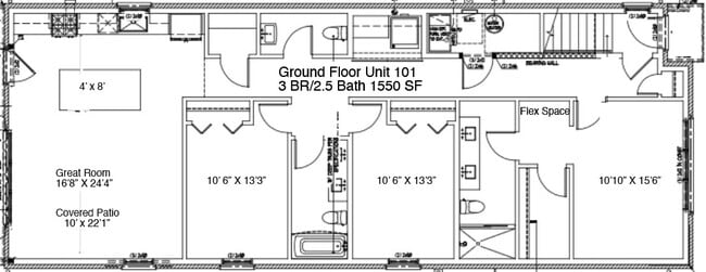 Floorplan Unit 101 - 243 N West St Unit 201