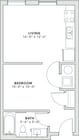 U3-1 - 494 square foot studio apartment home