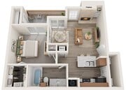 One Bedroom, One Bathroom, 667 sqft, Fully Renovated, Full-Size Washer/Dryer Connections, Patio/Balcony w/Storage, Walk-in Closet, Fireplace in select units, Vaulted Ceiling in select units