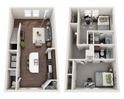 The Avenue at Norman 2 Bedroom Townhome Floor Plan
