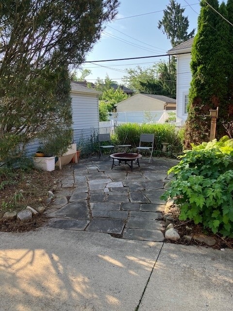 rear sandstone patio - 17003 Hilliard Rd Townhome