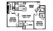 2 habitaciones y 2 baños