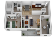 1 Bedroom/1Bathroom + Den Classic Floor Plan