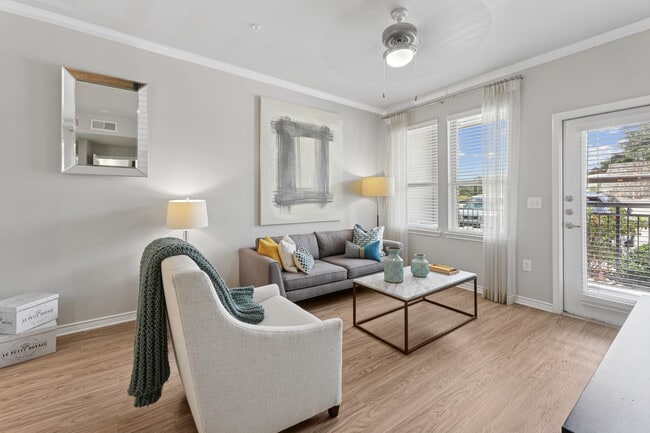 Living room with hard surface flooring