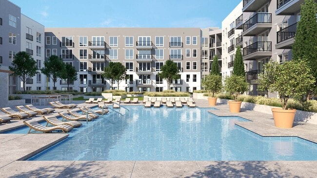 Resort-style pool and courtyard
