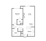 One Bedroom One Bath (874 SF)