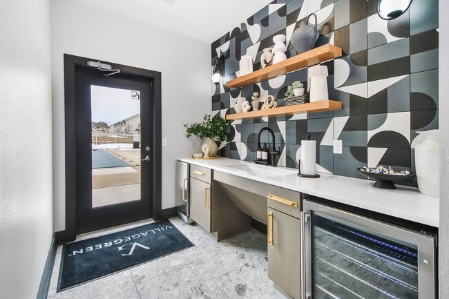 Resident Clubhouse Kitchenette with Pool Access