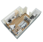 Studio, 1 Bath- L