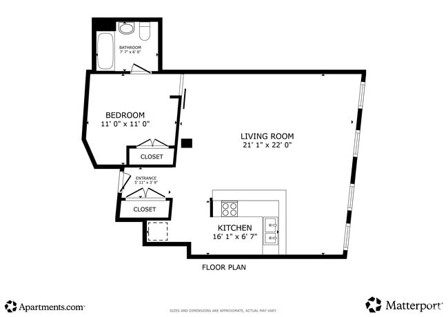 1BR, 1BA - 716SF