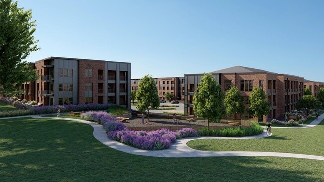 Thoughtful architecture and landscaped surroundings create a welcoming setting at Modera Ridgeline in McKinney, Texas.