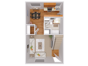 Explore this contemporary open-plan layout, perfect for stylish living.