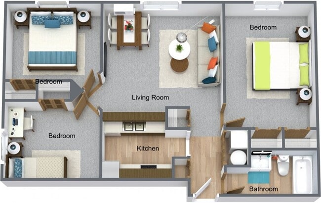 3 BR layout