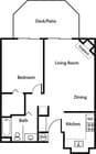 1x1A Renovated floor plan Larkspur