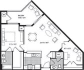 1B den floor plan The Clarendon