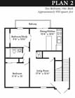 Plan 2 - 2 bed, 1 bath remodeled