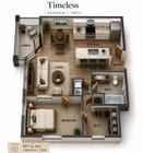 Apartamento atemporal de 1 dormitorio y 1 baño.