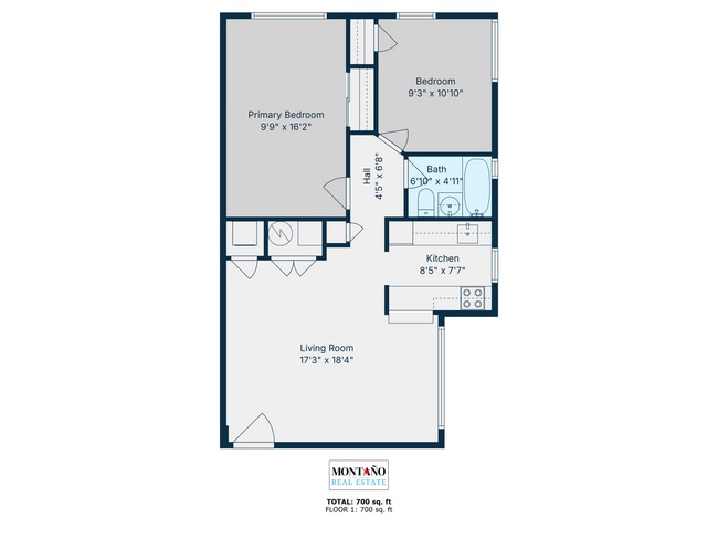 Photo - 2bd/1ba garden apartment; 706 sq.ft. $1300...