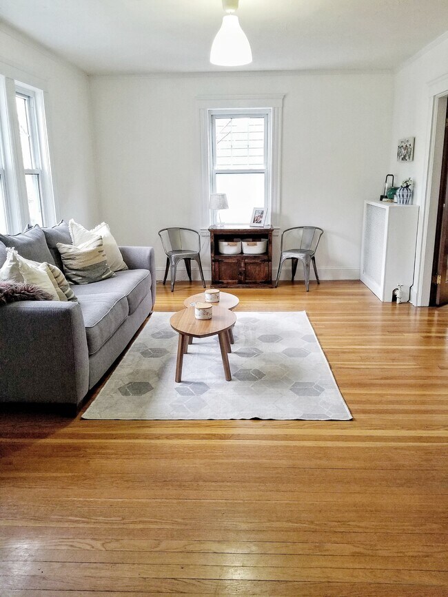living room, lots of light - 59 Linden St Apartments Unit 1