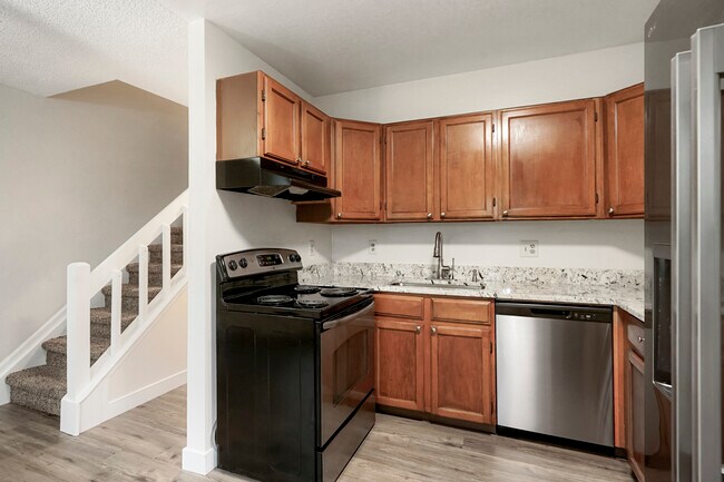 Kitchen with newer, stainless steel appliances