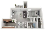 One Bedroom One Bathroom 678 sqft