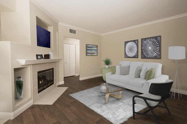 Classic Package II living room with hard surface flooring