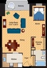 0 Bed 1 Bed