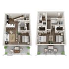 Charming two-story floor plan with 3 bedrooms, inviting open living area, modern kitchen, and private garage.