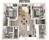 2 bedroom, 2 bathroom