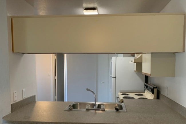 View into kitchen in a 2 bedroom
