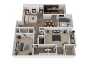 2B 3D Floor Plan