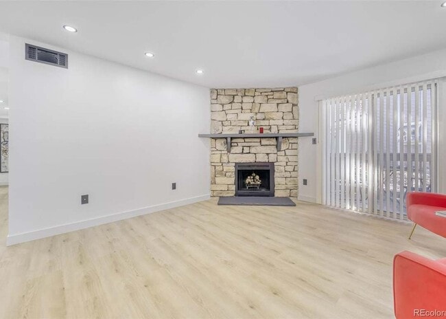 woood burning fireplace - 4400 S Quebec St Unit W 106