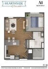 1 bed 1 bath 696 sqft