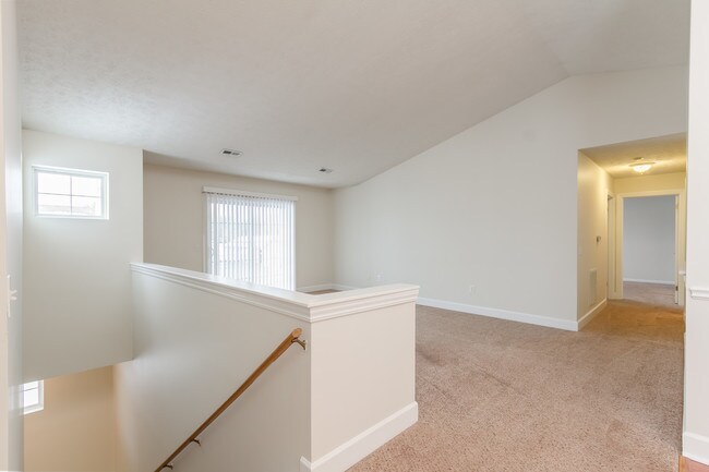 Cathedral ceilings in an upper apartment home.